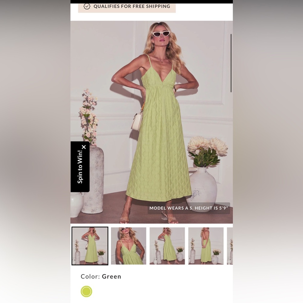 VICI green textured dress
